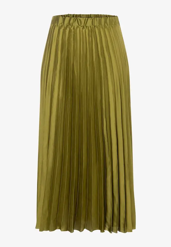More & More Satin Plisséerock, soft moss green Osterangebot