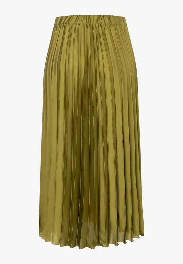 More & More Satin Plisséerock, soft moss green Osterangebot