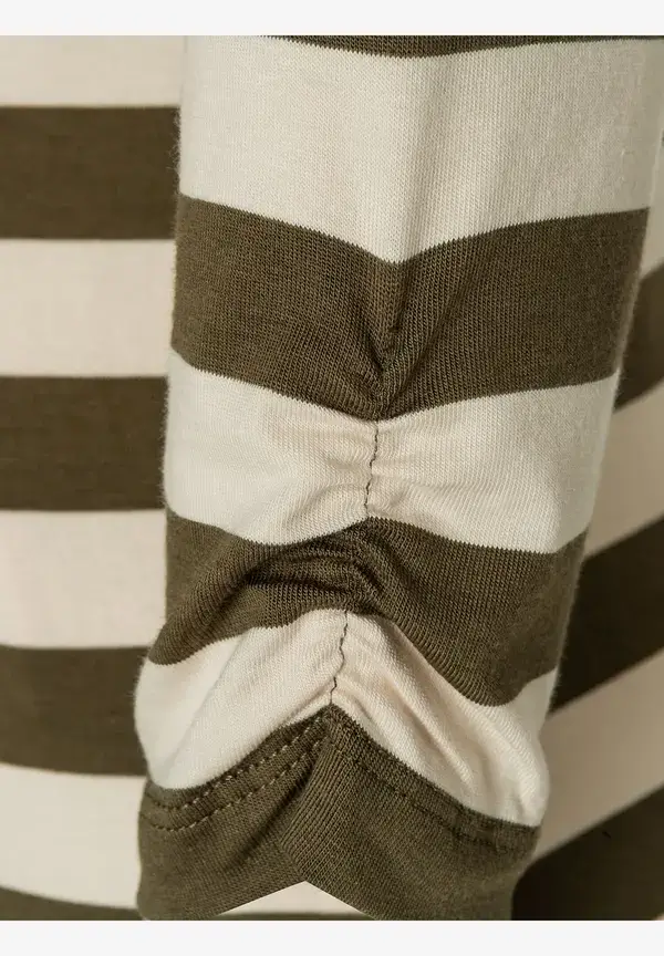 More & More Streifenshirt, oliv/ecru Online Outlet