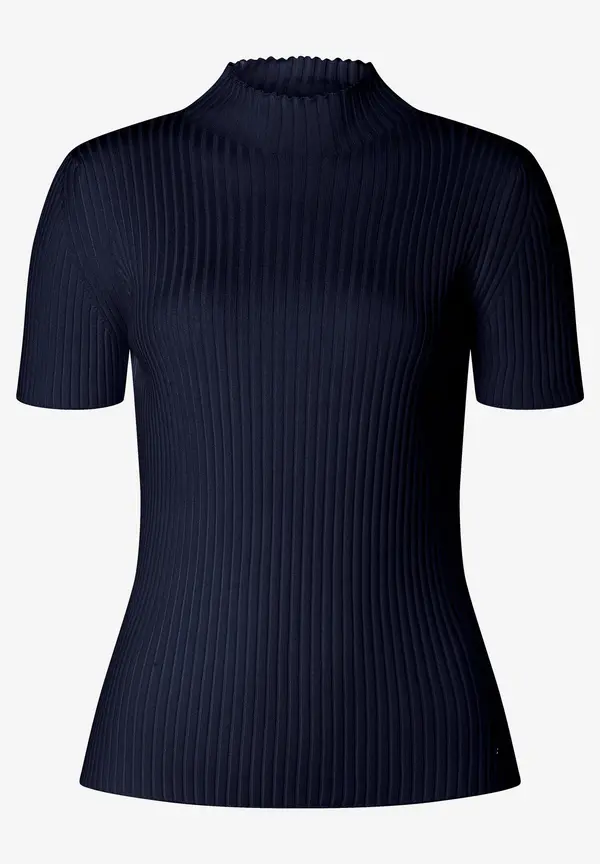 More & More Rippstrick-Pullover, Kurzarm, marine Saisonale Angebote