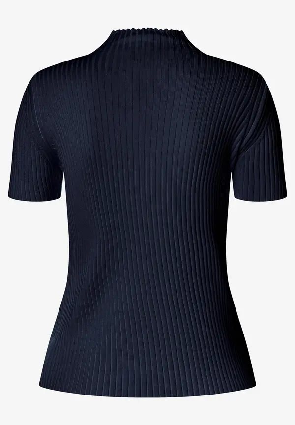 More & More Rippstrick-Pullover, Kurzarm, marine Saisonale Angebote