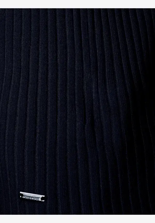 More & More Rippstrick-Pullover, Kurzarm, marine Saisonale Angebote