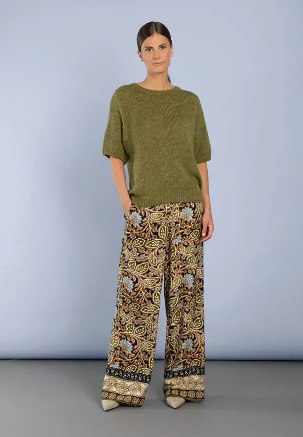 More & More Kurzarm-Pullover, soft moss green Räumungsverkauf