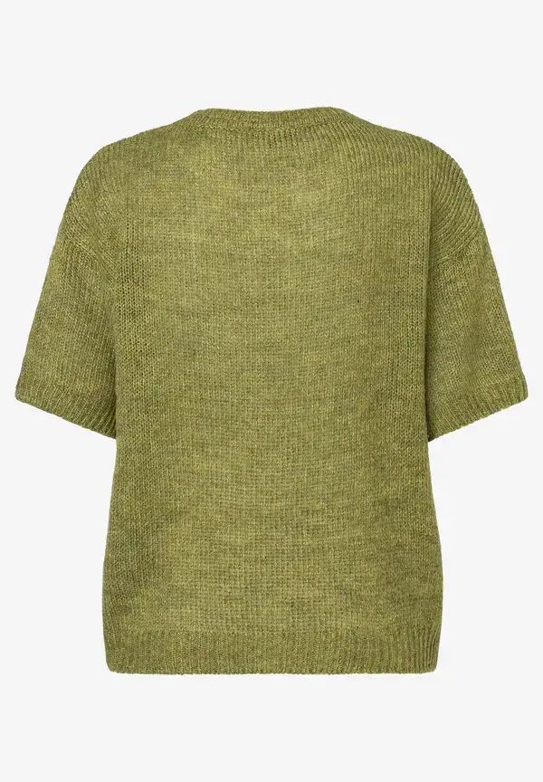 More & More Kurzarm-Pullover, soft moss green Räumungsverkauf