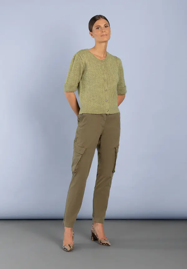 More & More Cardigan, Kurzarm, soft moss green Tiefpreis