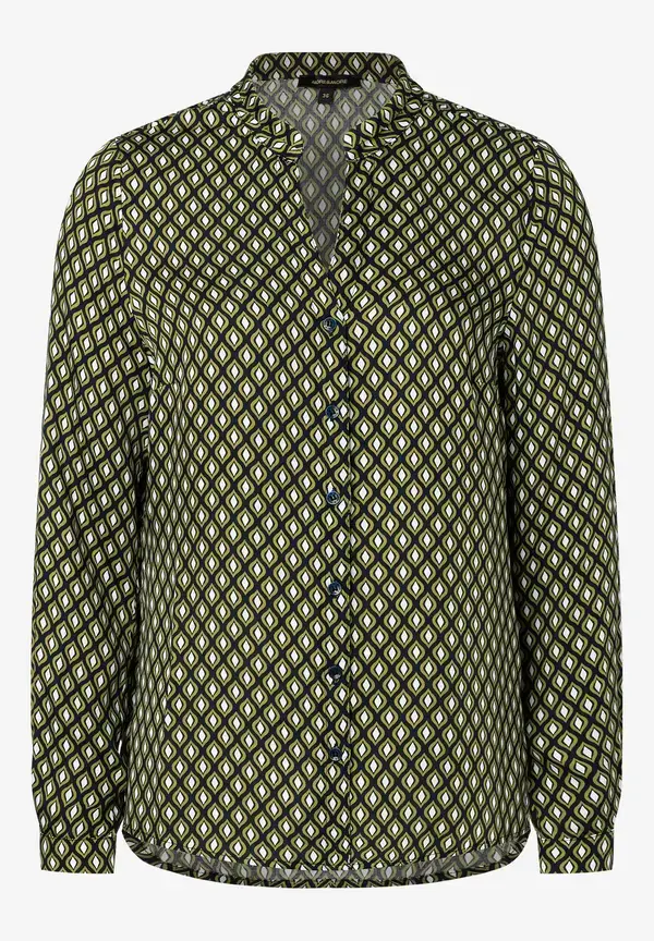 More & More Printbluse, grün/ecru/marine Wochenangebot
