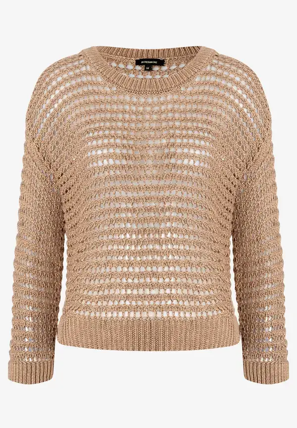 More & More Ajour Pullover, soft toffee, Sommer-Kollektion Nur noch ein Tag übrig