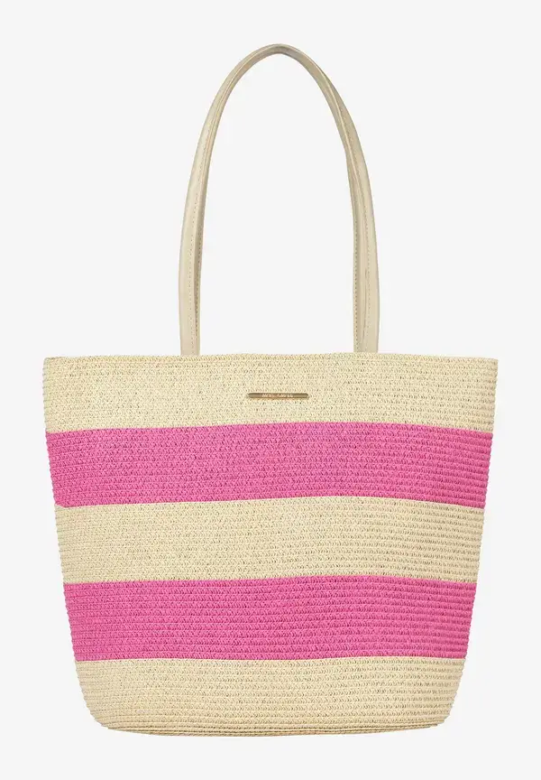 More & More Strohtasche, pink/sand, Sommer-Kollektion Outlet