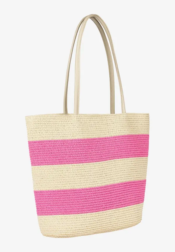 More & More Strohtasche, pink/sand, Sommer-Kollektion Outlet