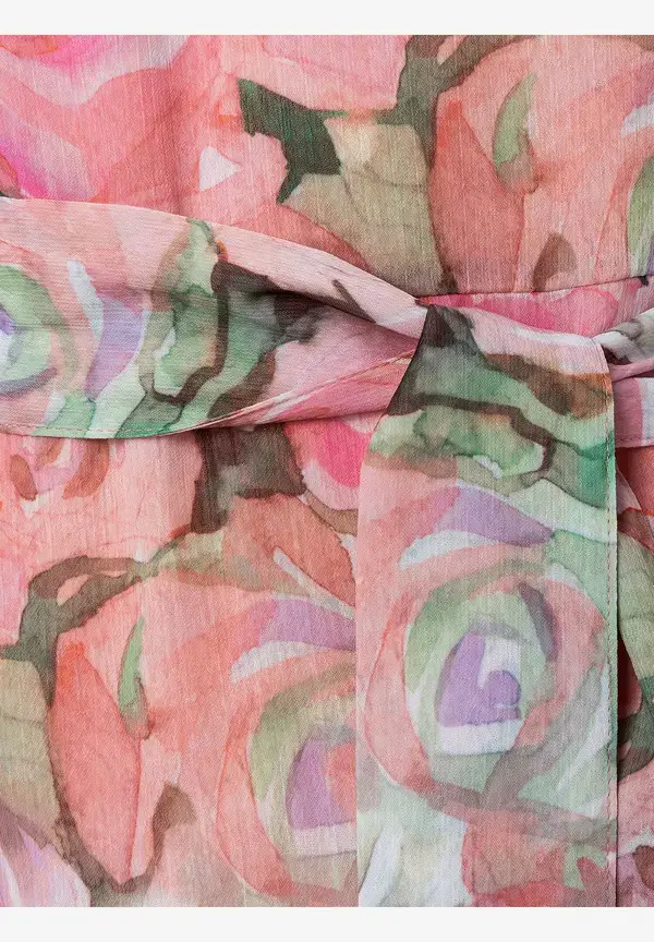 More & More Chiffonkleid, Rosenprint, Sommer-Kollektion Auslauf