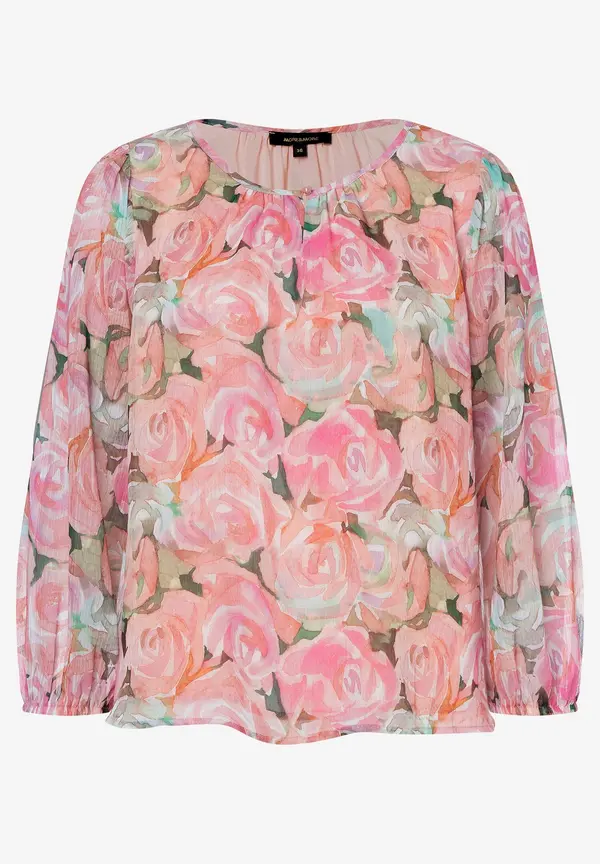 More & More Chiffonbluse, Rosenprint, Sommer-Kollektion Fabrikverkauf