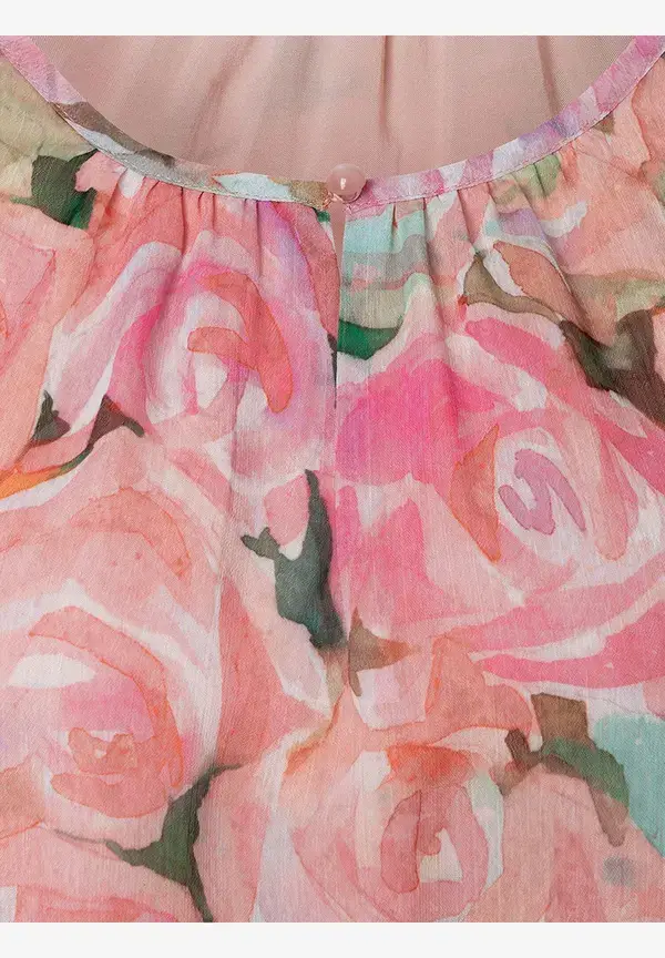 More & More Chiffonbluse, Rosenprint, Sommer-Kollektion Fabrikverkauf