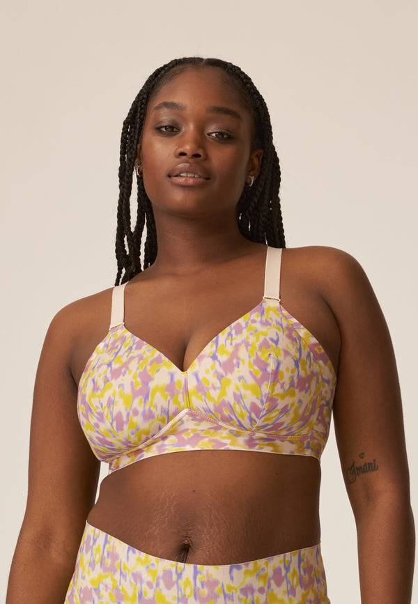Naturana Soft-BH mit Side Smoother Effekt - Smoked Orchid Print Top Angebot