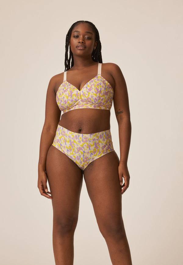Naturana Soft-BH mit Side Smoother Effekt - Smoked Orchid Print Top Angebot