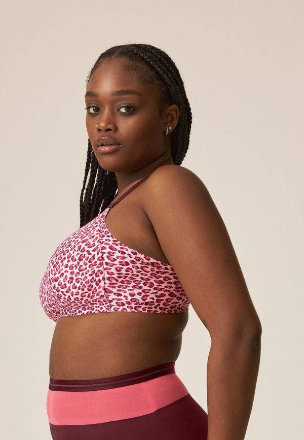 Naturana Soft-BH mit Side Smoother Effekt - Leo Print Red VIP-Rabatte