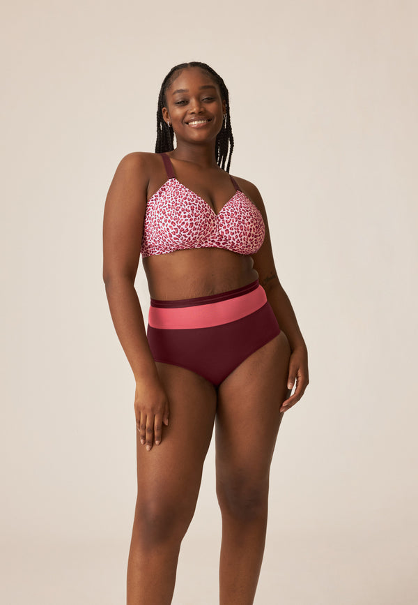 Naturana Soft-BH mit Side Smoother Effekt - Leo Print Red VIP-Rabatte