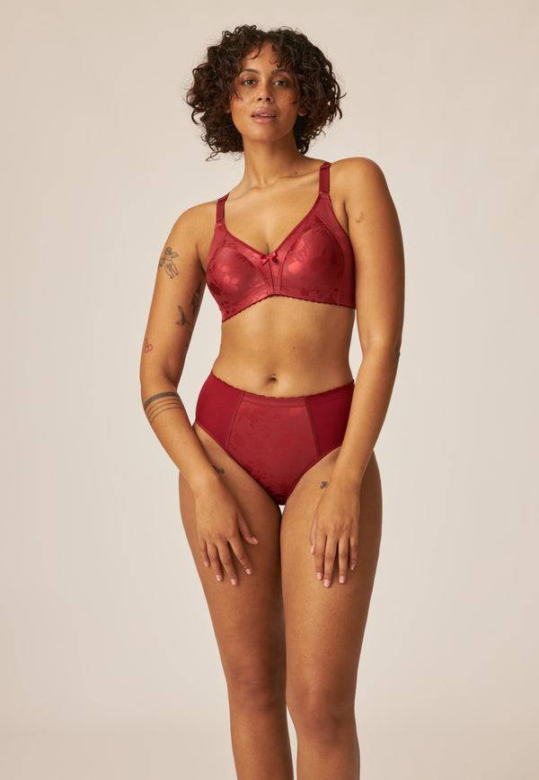 Naturana Minimizer Soft-BH in Blumenmuster - Deep Claret Super Sparpreis