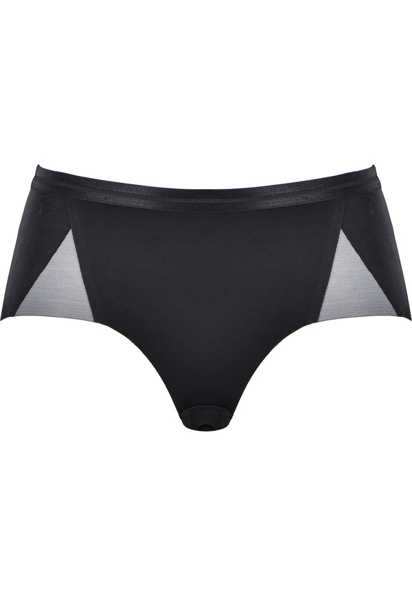 Naturana Clean Cut Panty mit Mesh-Details - Schwarz Kostenloser Versand international