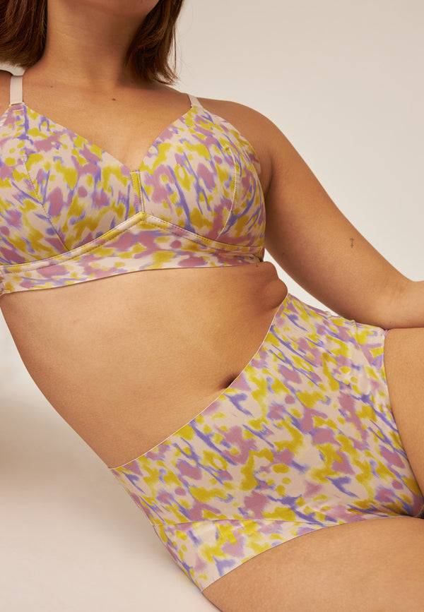 Naturana High Waist Slip mit leichtem Shape-Effekt - Smoked Orchid Print 2025