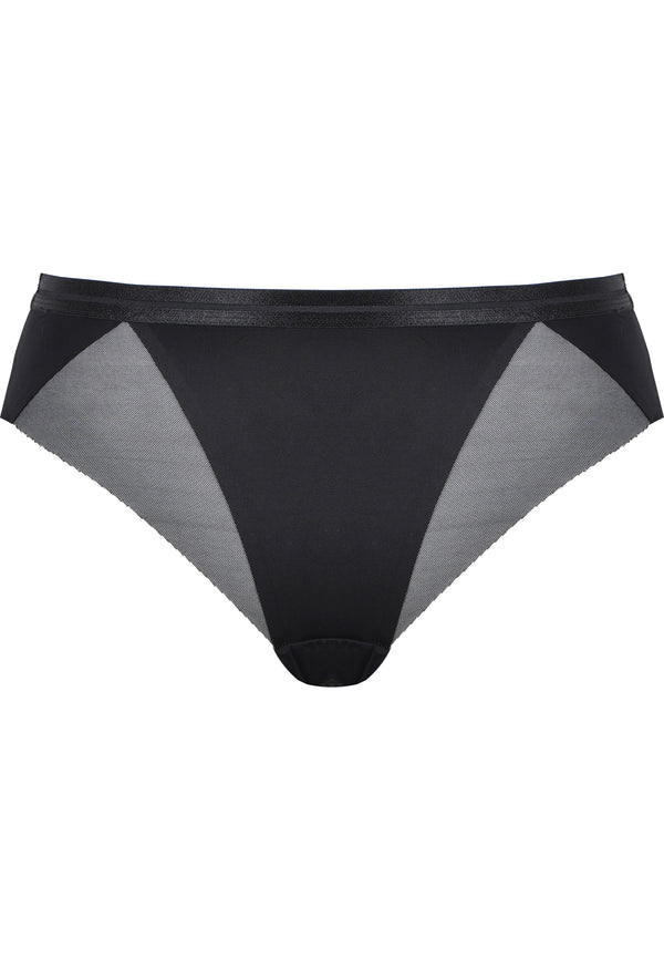 Naturana Clean Cut Slip mit Mesh-Details - Schwarz Schlussverkauf