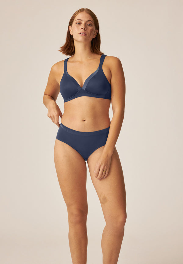 Naturana Softer Slip mit Glanzband - Navy Günstiger Verkauf