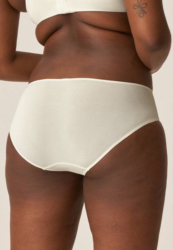Naturana Softer Slip mit Glanzband - Ecru Fabrikverkauf