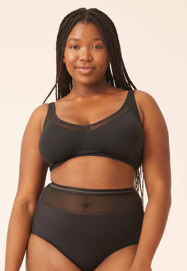 Naturana Soft-BH mit Mesheinsatz - Schwarz Bestseller