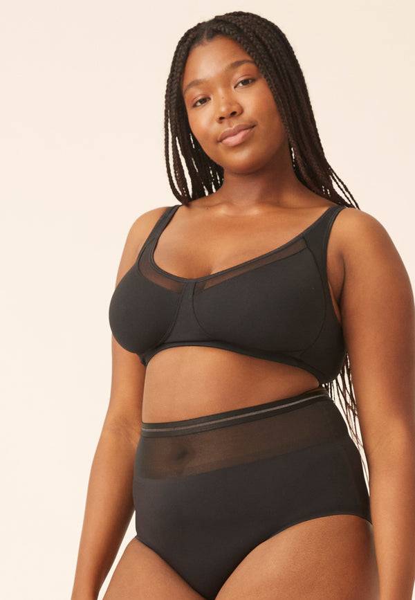 Naturana Soft-BH mit Mesheinsatz - Schwarz Bestseller