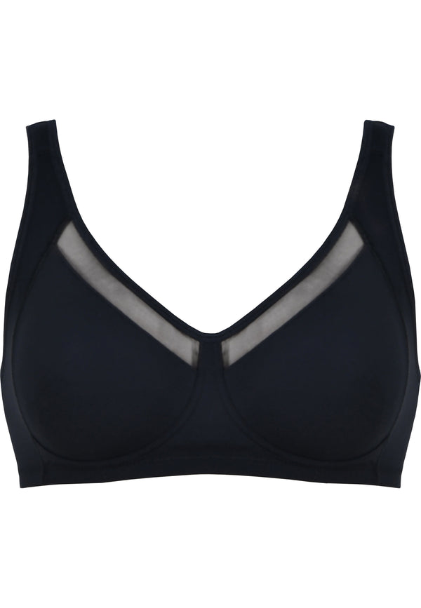 Naturana Soft-BH mit Mesheinsatz - Schwarz Bestseller