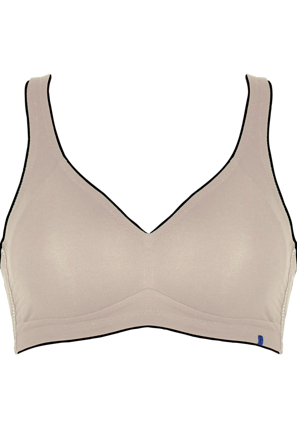 Naturana Natürlicher Baumwoll-Soft-BH - Light Beige/Schwarz Riesige Ersparnisse