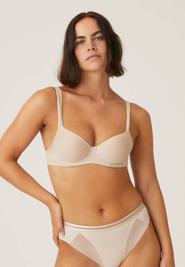 Naturana Spacer Bügel-BH mit Mesh Details - Light Beige Super Sparpreis