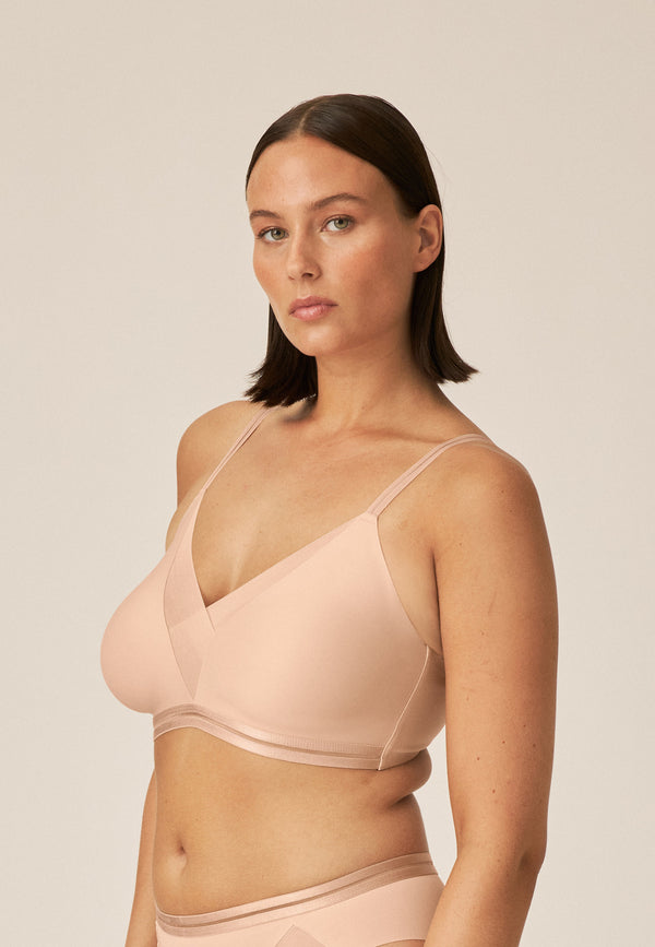 Naturana Softer Wohlfühl-BH mit Mesh-Details - Light Beige Begrenzte Freigabe