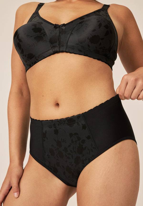 Naturana Minimizer Slip mit Blumenmuster - Schwarz 50% Rabatt mit kostenlosem Versand