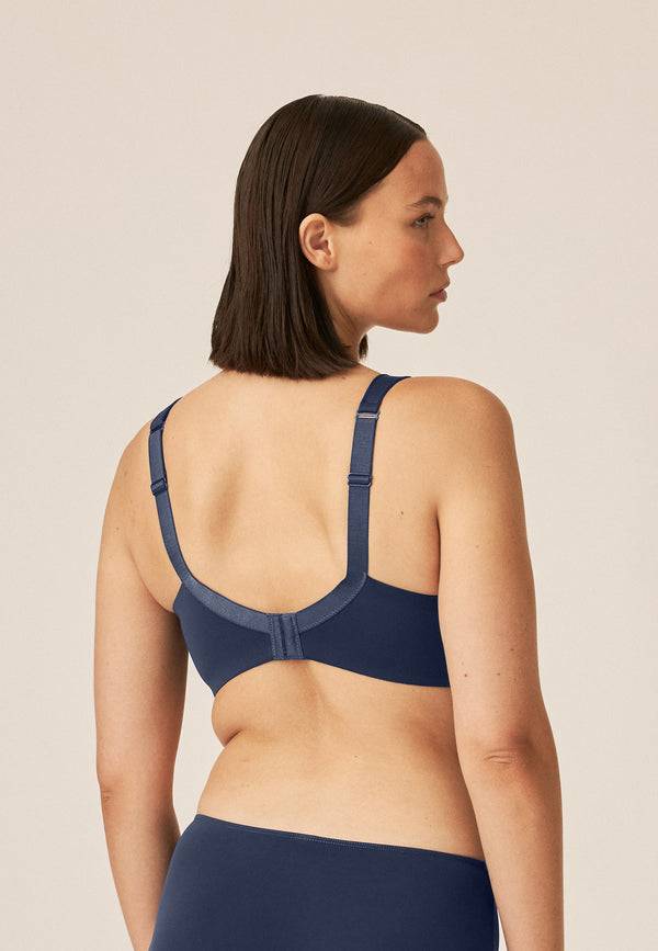 Naturana Bügelloser BH mit Schale und Glanzband - Navy Online