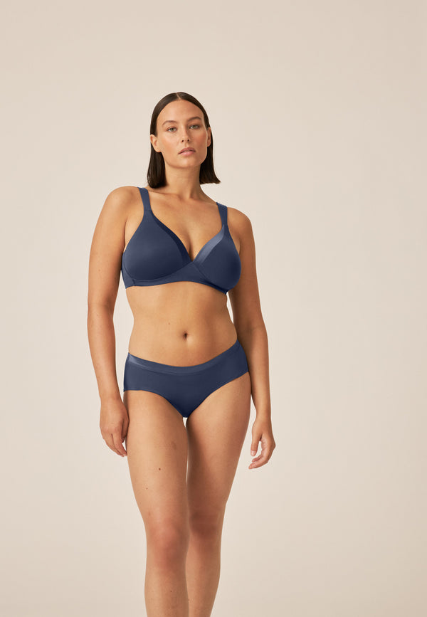 Naturana Bügelloser BH mit Schale und Glanzband - Navy Online