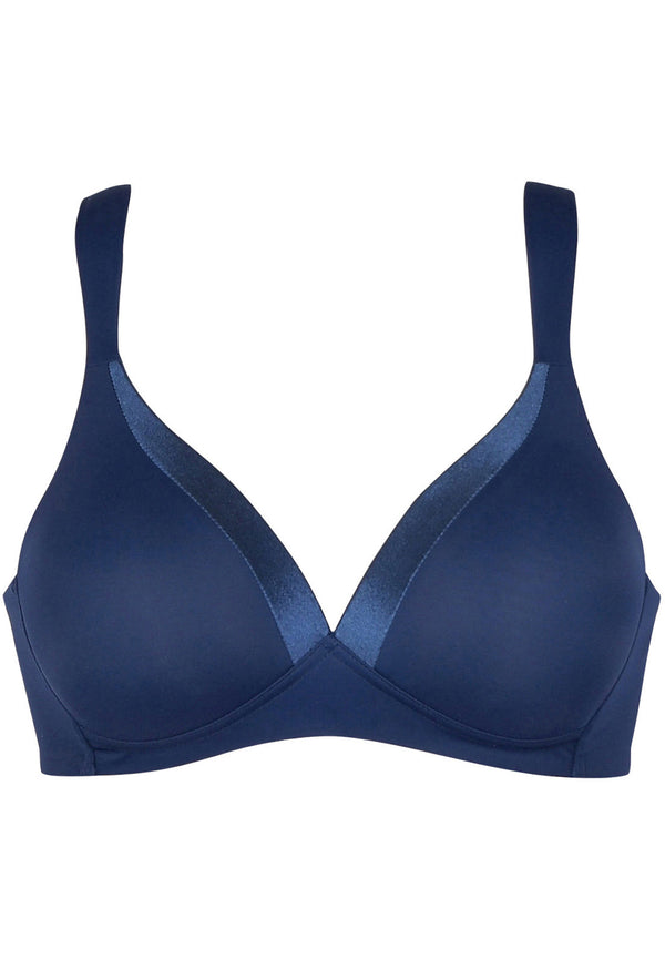 Naturana Bügelloser BH mit Schale und Glanzband - Navy Online