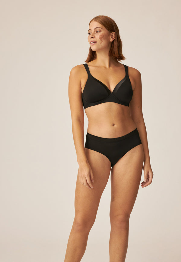 Naturana Bügelloser BH mit Schale und Glanzband - Schwarz Outlet
