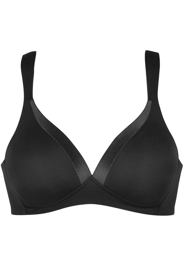 Naturana Bügelloser BH mit Schale und Glanzband - Schwarz Outlet
