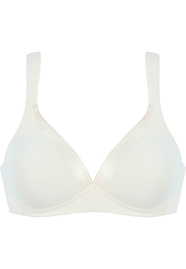 Naturana Bügelloser BH mit Schale und Glanzband - Ecru Auslauf