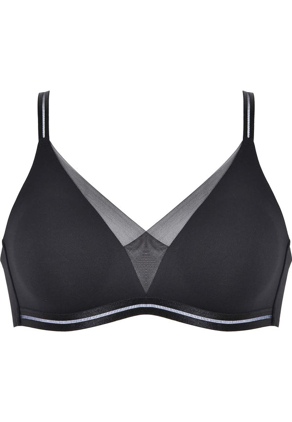 Naturana Softer Wohlfühl-BH mit Mesh-Details - Schwarz Verkauf