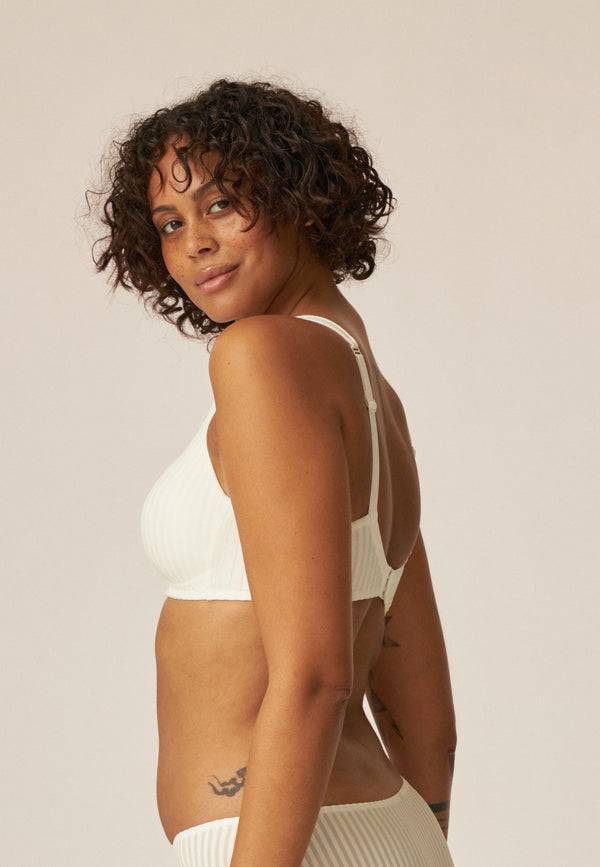 Naturana Streifen Soft-BH mit Schale - Ecru Gestreift Fabrikverkauf