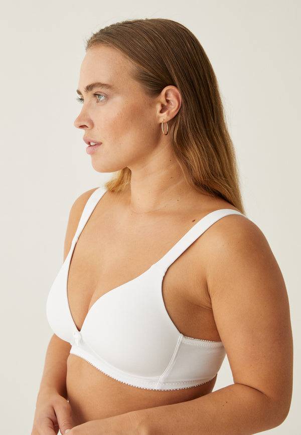 Naturana Soft-BH mit Schale und Entlastungsträgern - Weiss Kostenloser Versand