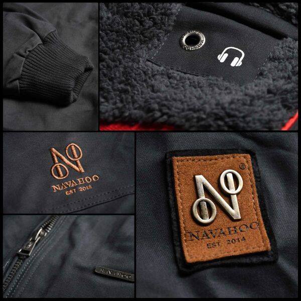 Navahoo Navahoo Herren Piloten Jacke mit Stehkragen Super Sparpreis