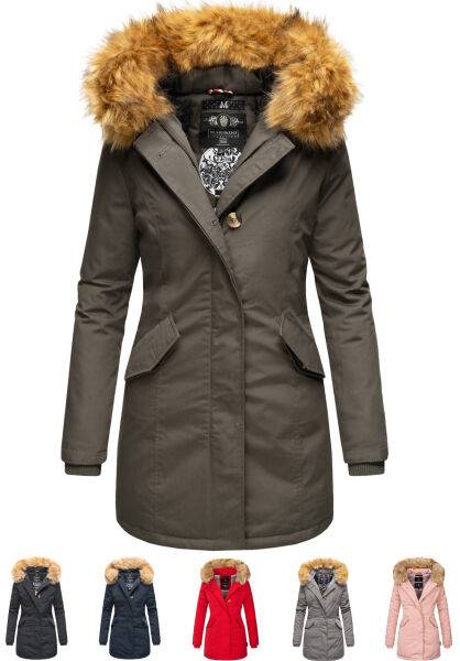 Navahoo Karmaa-Princess Damen Parka Winterjacke mit Fellkragen Nur noch ein Tag übrig
