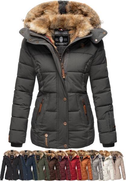 Navahoo Nekoo warm gefütterte Damen Winterjacke mit Kunstfell Valentinstagsangebot