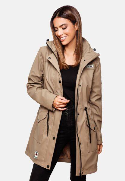 Navahoo Navahoo Deike Damen Regenjacke Regenmantel lang Teddyfell Begrenzte Freigabe