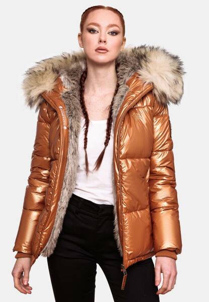 Navahoo Navahoo Tikunaa Damen Winterjacke mit Kapuze und Kunstfellkragen Neuheiten