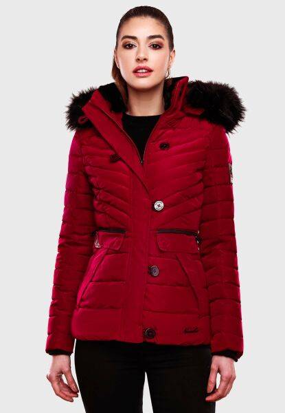 Navahoo Navahoo Wisteriaa Damen Winter Steppjacke mit Kapuze und Fellkragen Tägliche Deals