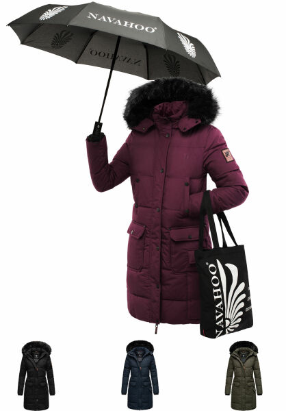 Navahoo Navahoo Cosimaa Damen Parka Winterjacke mit Regenschirm und Tragetasche Schlussverkauf