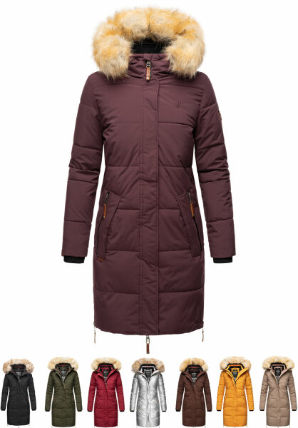 Navahoo Navahoo Halina Damen Winter Steppmantel mit Kunstfell Fabrikverkauf